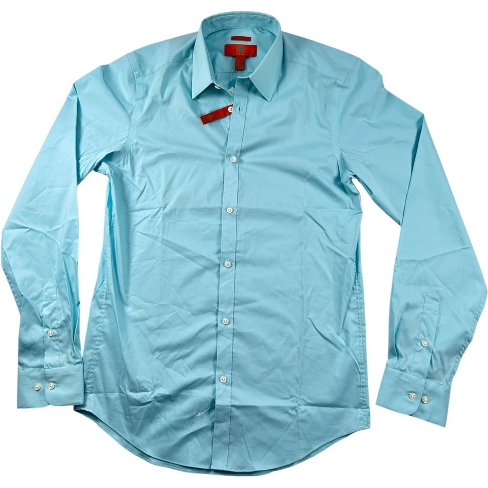 Egara Extreme Slim Fit Dress Shirt Light Blue Stretch Button Down 15 34/35 NWT